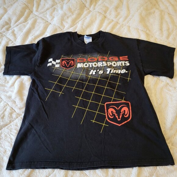 Vintage Dodge Motorsports Shirt SIZE LARGE Big Print  Nascar M&O Double Sided - Picture 1 of 8